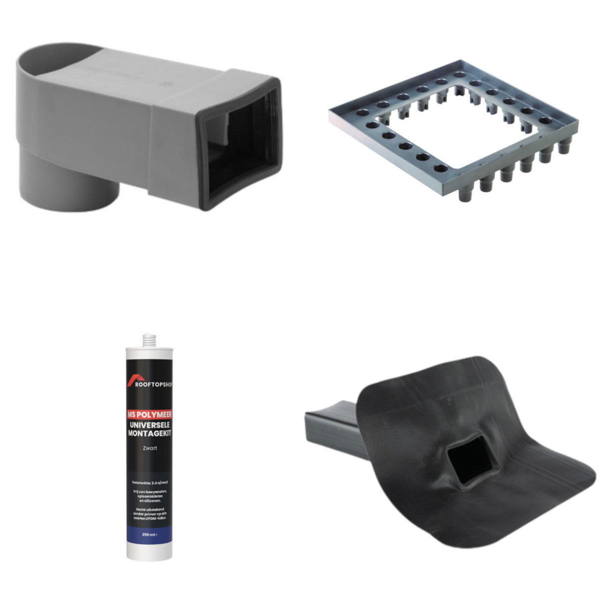 Stadsuitloop 45° - Complete Set voor regenpijp Ø70-80 mm